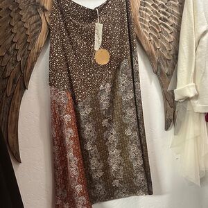 Mystree Asymmetrical Brown and Orange Skirt